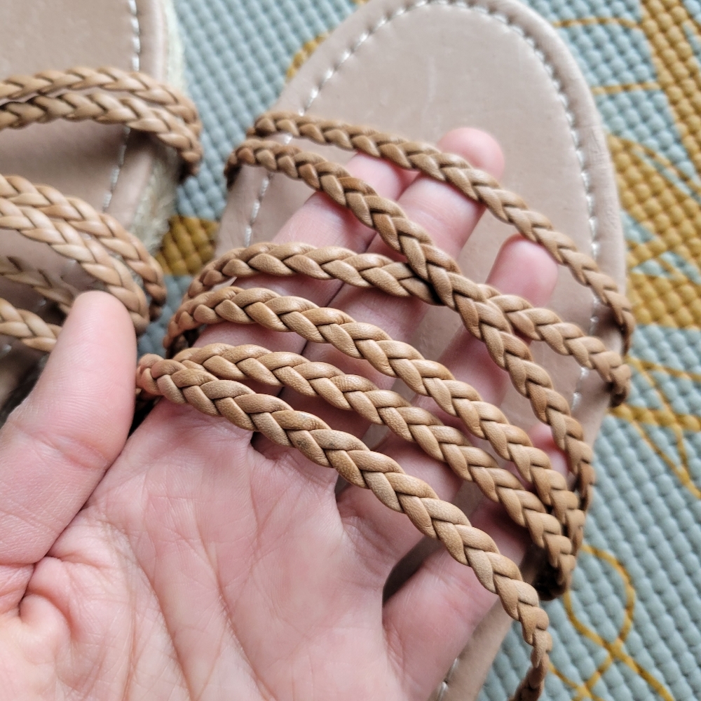 Madewell Tan Braided Espadrille Slide Sandals View 5